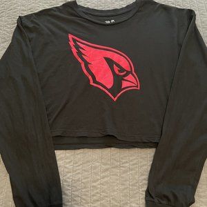 NFL Majestic Arizona Cardinals Cropped Long Sleeve Shirt Size L *NWT*